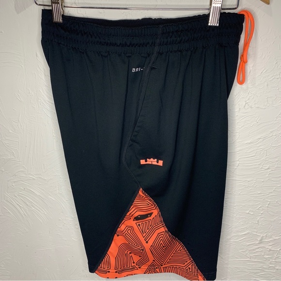 Nike Dri-Fit Lebron James Basketball Shorts Orange / Black Sz Medium - Picture 4 of 7